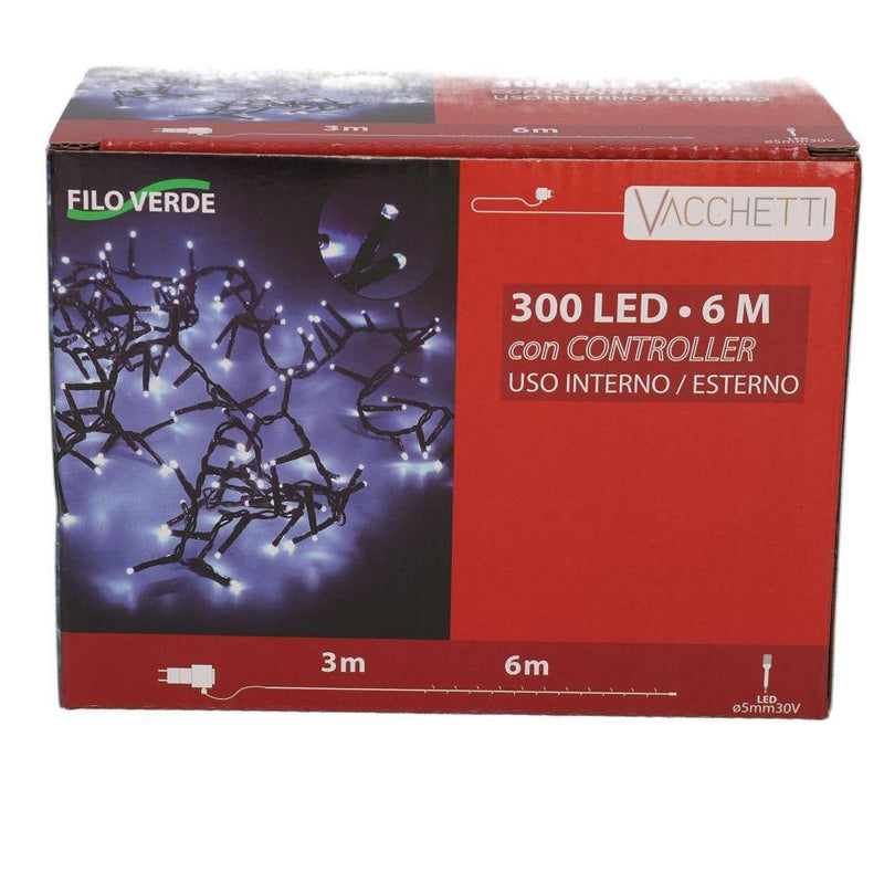 Luce filo 300 led multicolore controller cm 600 al. fissa uso esterno-4