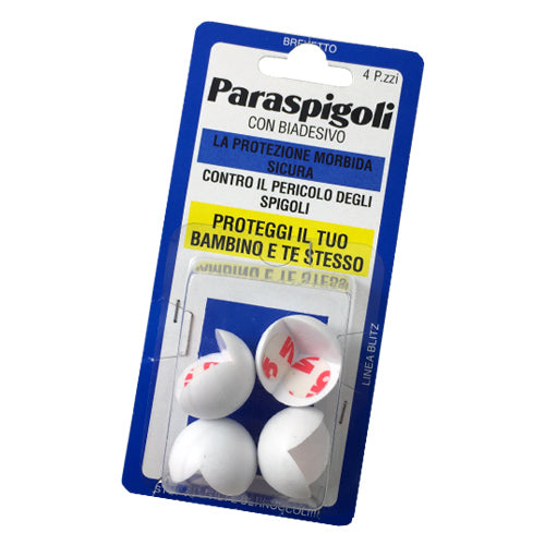 4 Paraspigoli Coprispiegoli con Biadesivo Colore Bianco Sferici-1