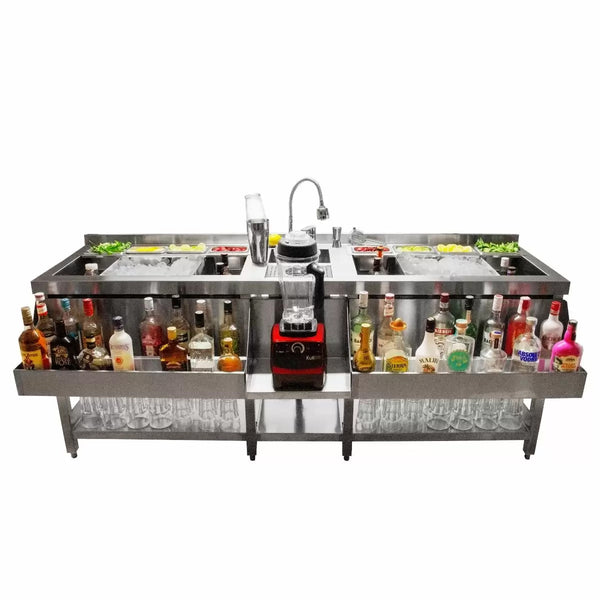 Comptoir de Station Barman Double 84,2x197,2x78 cm en Acier acquista