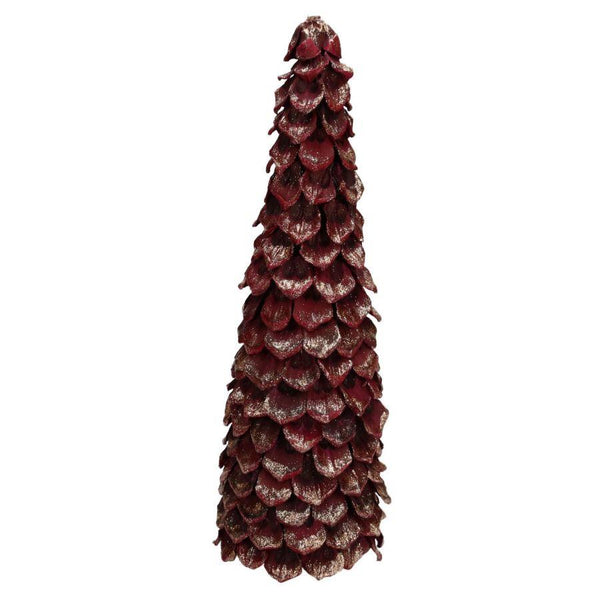 sconto Pomme de pin en bois d'amarante dorée Ø15xh38 cm