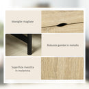 Libreria a Parete 80x35x155 cm in MDF e Metallo Legno Naturale-7