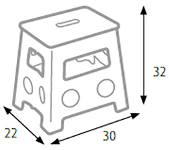 Sgabello Pieghevole 30x32x22 cm in Polipropilene Bianco-3