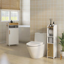 Mobiletto Bagno con Ripiani 1 Anta 18x20x90 cm in Truciolato Bianco-2