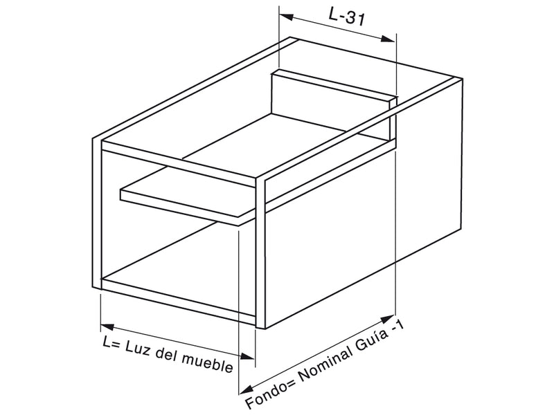 Kit Cassetto per Cucina Ultrabox H150 mm P 500 mm Acciaio Grigio Metallizzato 10 Pezzi Emuca-3