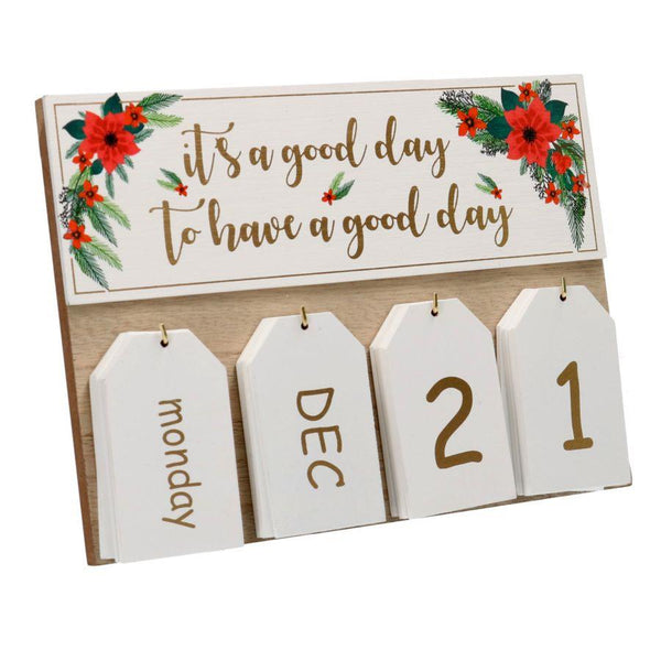 sconto Calendario legno bianco rettangolare cm 25x18x2,5