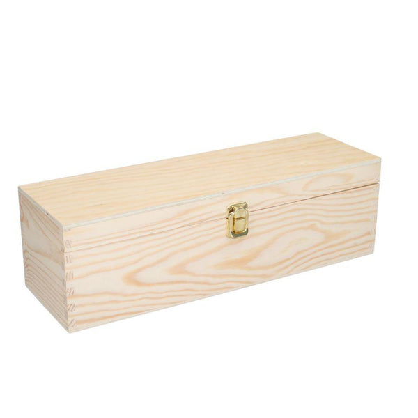 Coffret porte bouteille de vin en bois naturel pour 1 bouteille de champagne 38x13xh12 cm acquista