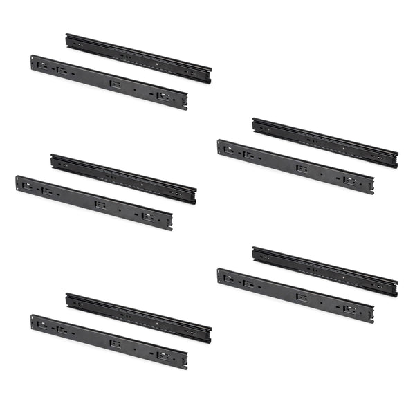 Lot de 5 paires de guides à billes en acier noir Emuca pour tiroirs 45x450 mm prezzo