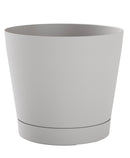 Vaso da Interno e Esterno Ø19x18cm in Plastica Orione 19 Grigio Chiaro-1