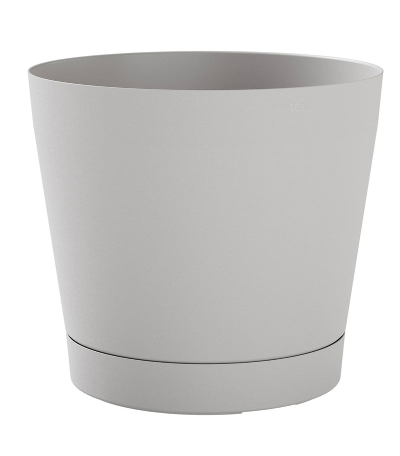 Vaso da Interno e Esterno Ø24x22cm in Plastica Orione 24 Grigio Chiaro-1