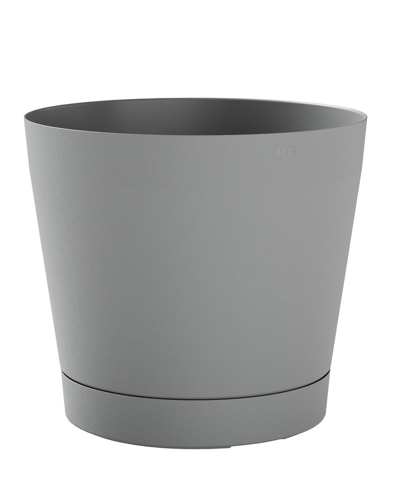 Vaso da Interno e Esterno Ø24x22cm in Plastica Orione 24 Grigio-1