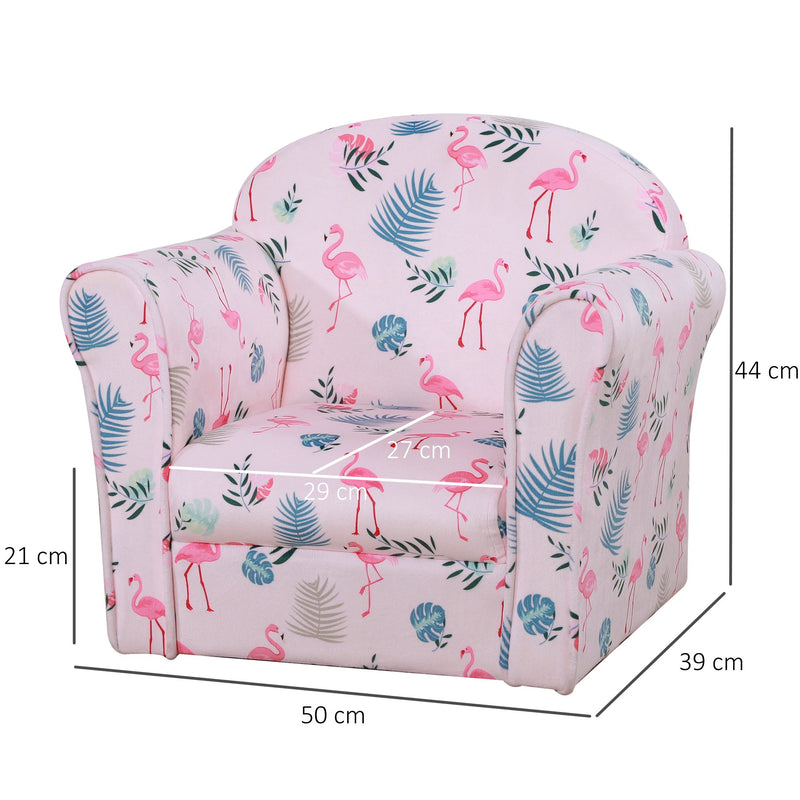 Poltroncina Mini per Bambini con Fenicotteri   Rosa-3