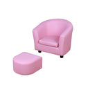 Poltroncina Mini per Bambini con Pouf Poggiapiedi   Rosa-1