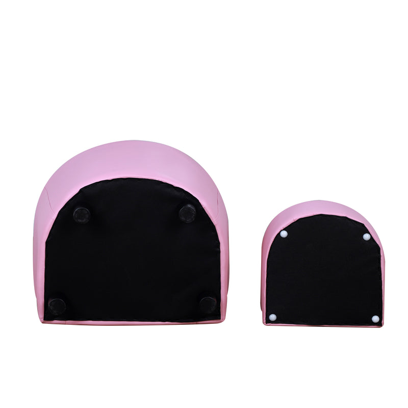 Poltroncina Mini per Bambini con Pouf Poggiapiedi   Rosa-5