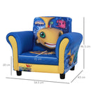 Poltroncina Mini per Bambini con Fantasia Oceano   Giallo e Blu-3