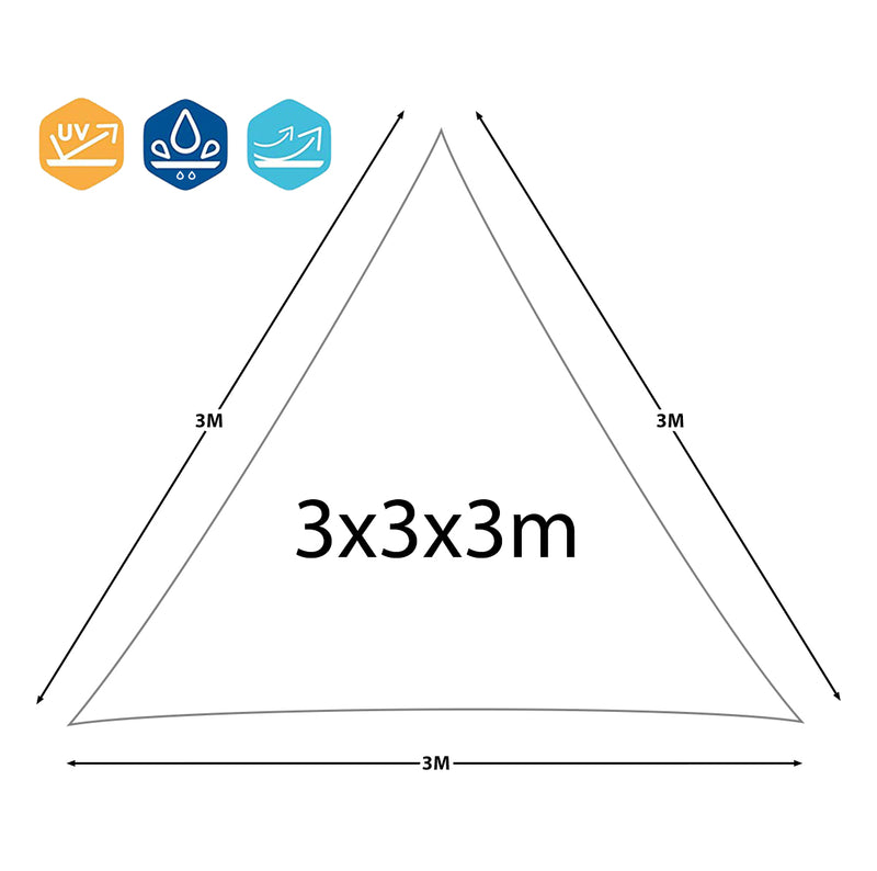 Tenda Vela da Giardino Triangolare 3x3x3 m Rizzetti Bianca-2