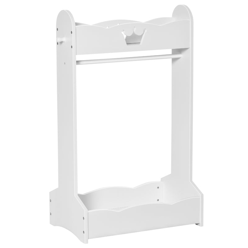 Appendiabiti per Bambini con Ripiani e Ganci Laterali in Legno 63x37x103 cm Bianco-1