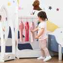 Appendiabiti per Bambini con Ripiani e Ganci Laterali in Legno 63x37x103 cm Bianco-2