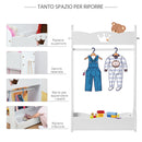 Appendiabiti per Bambini con Ripiani e Ganci Laterali in Legno 63x37x103 cm Bianco-4