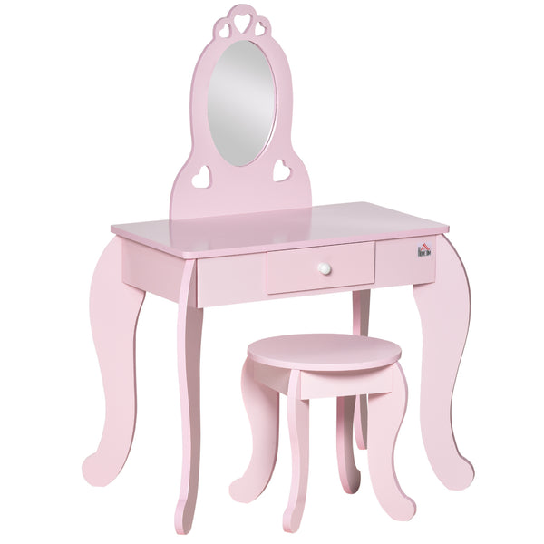 Miroir Jouet Station de Maquillage pour Enfants en Bois Rose sconto