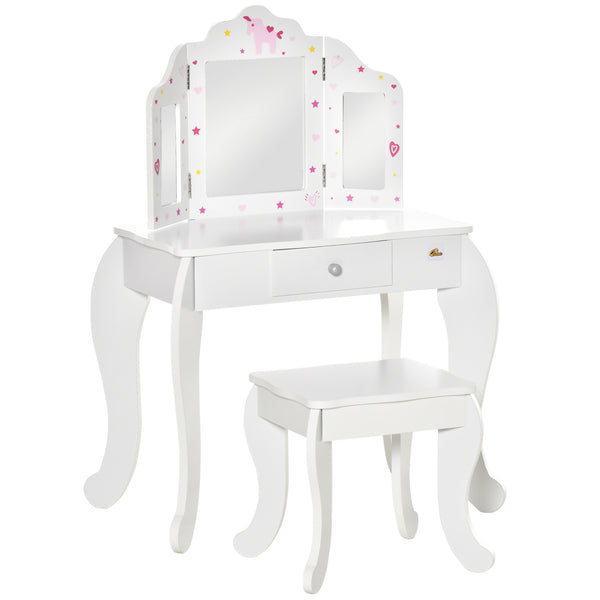 Miroir Jouet Station de Maquillage pour Enfants en Bois Blanc acquista