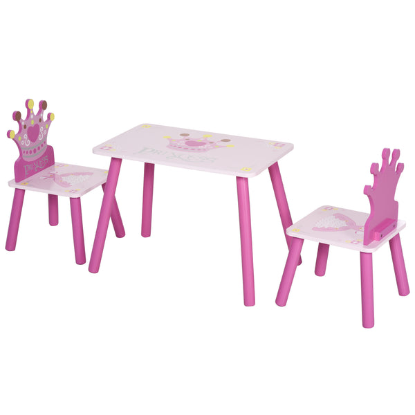 Ensemble table et 2 chaises pour enfant en bois rose online