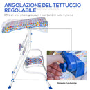 Dondolo 2 Posti per Bambini 110x70x110 cm in Metallo e Poliestere Blu-5