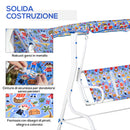 Dondolo 2 Posti per Bambini 110x70x110 cm in Metallo e Poliestere Blu-6