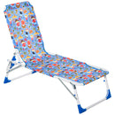 Lettino Prendisole Pieghevole per Bambini 118x40x24 cm in Metallo e Poliestere Azzurro-1