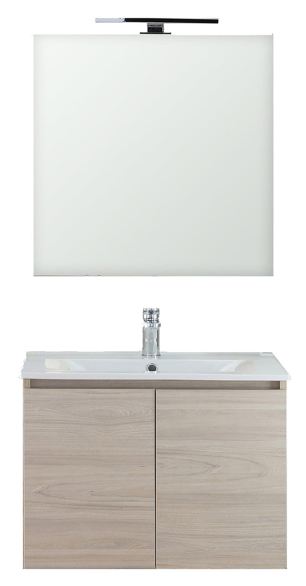 Meuble de Salle de Bain Suspendu 60 cm Bonussi Connor Olmo Chiaro Lavabo et Miroir sconto