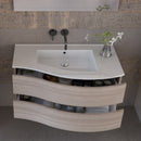 Mobile Bagno Sospeso 90 cm Lavabo Specchio e Doppio Cassettone Bonussi Toby DX Olmo Tierra-4