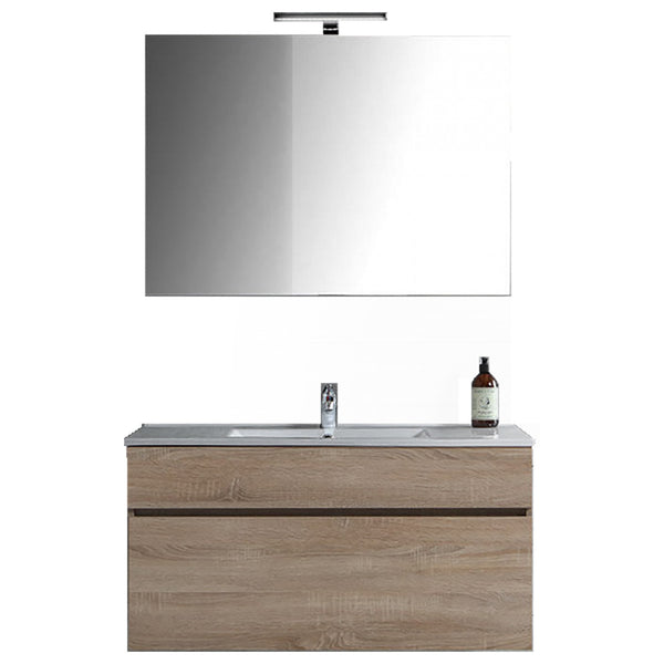 prezzo Meuble de Salle de Bain Suspendu 60 cm Bonussi Gabriel Rovere Well Vasque Miroir et Commode