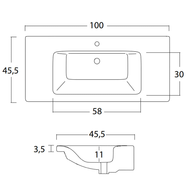 Mobile Bagno Sospeso 100 cm Lavabo Specchio e Pensile Bonussi Mendel Grigio-6