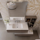 Mobile Bagno Sospeso 100-160 cm Lavabo e Specchio Bonussi Ansel Rovere Scuro-3