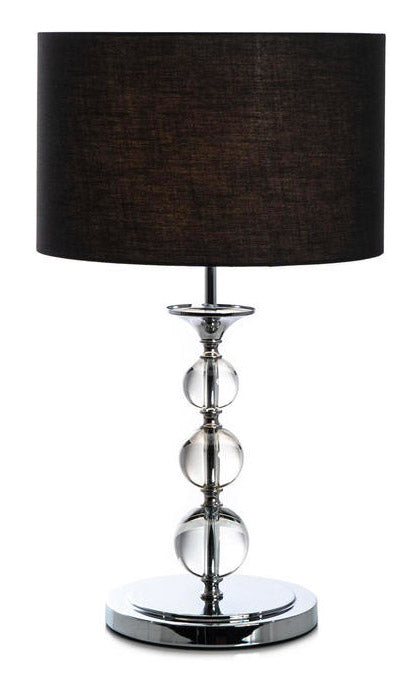 sconto Lampe de Table 36x36xH63 cm Giuditta abat-jour en tissu abat-jour noir