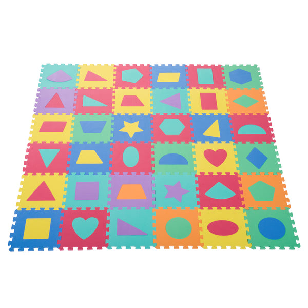 Tapis Puzzle aux Formes Géométriques 36 Carreaux 31x31 cm Coloré prezzo