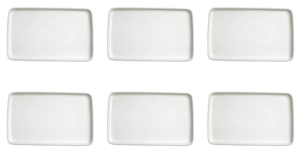 prezzo Set de 6 Plateaux Snack Rectangulaires 16x8x1,5 cm en Porcelaine Allluminique Kaleidos Aluxina Bianchi