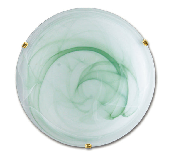 sconto Plafonnier rond 50 cm Lampe Classique Verre Dégradé Vert E27