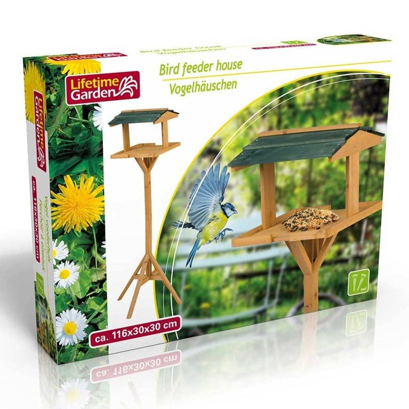 Casetta Mangiatoia per Uccelli da Giardino Bird House in Legno 115x35x35cm -3