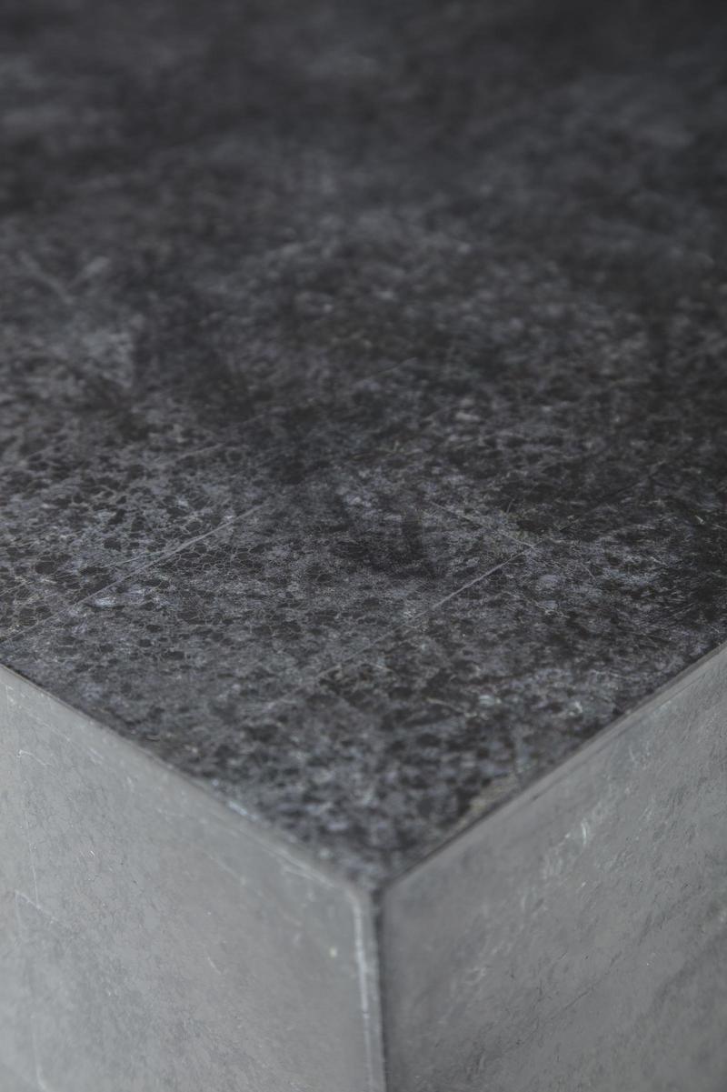 Tavolino blocco Quadrato 80x80x28 cm Pietra Fossile Black Stone-3