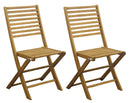 Set 2 Sedie da Giardino Pieghevoli 48x53x92 cm in Legno Naturale-1