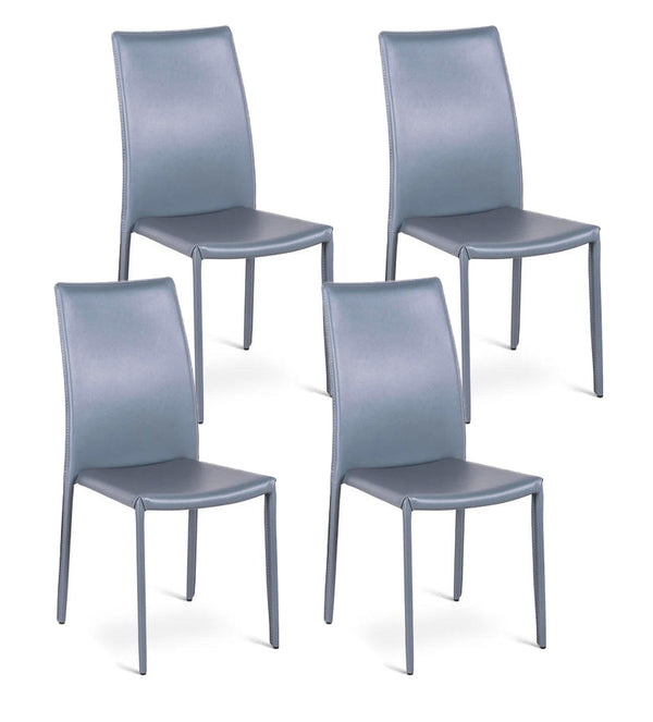 prezzo Lot de 4 chaises 42x41xH95 cm en simili cuir Kitty Gris Foncé