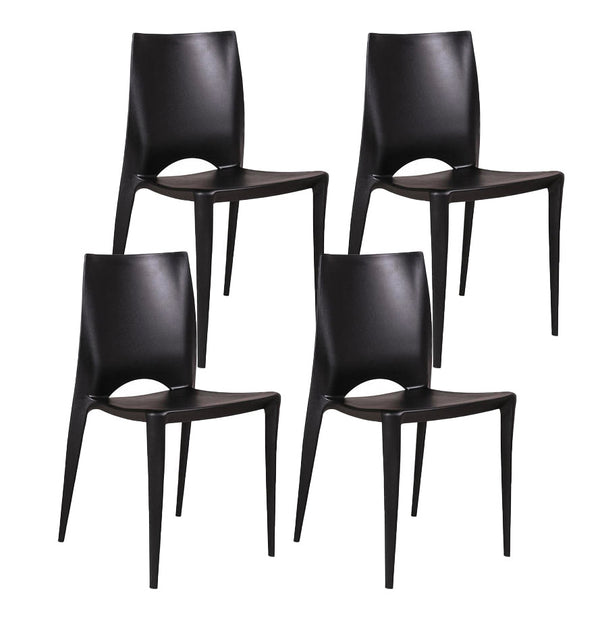 prezzo Lot de 4 chaises 41x44xH84 cm en polypropylène Denise Noir