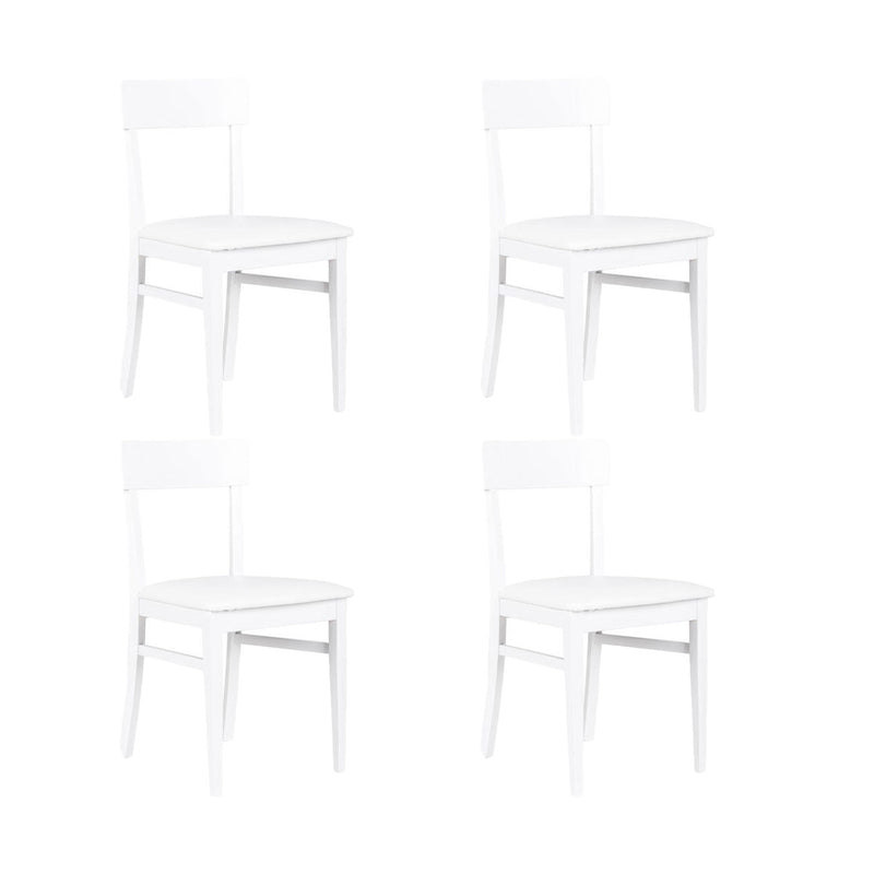 Set 2 Sedie 44x45xH82 cm in Similpelle Monaco Bianco-1