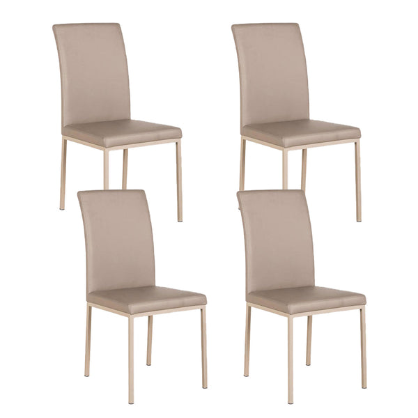 Lot de 4 chaises 42x43xH91 cm en simili cuir Flag Tourterelle Gris prezzo