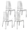 Lot de 4 chaises 43x44xH92 cm en simili cuir Viva blanc