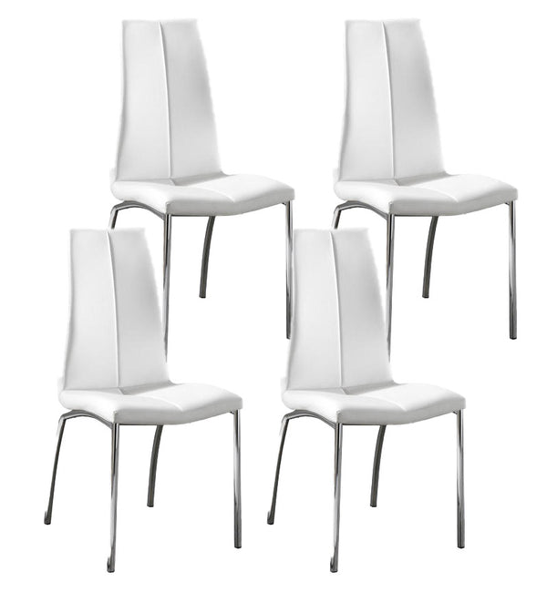 sconto Lot de 4 chaises 43x44xH92 cm en simili cuir Viva blanc
