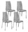 Lot de 4 chaises 43x44xH92 cm en simili cuir Viva gris clair chrome