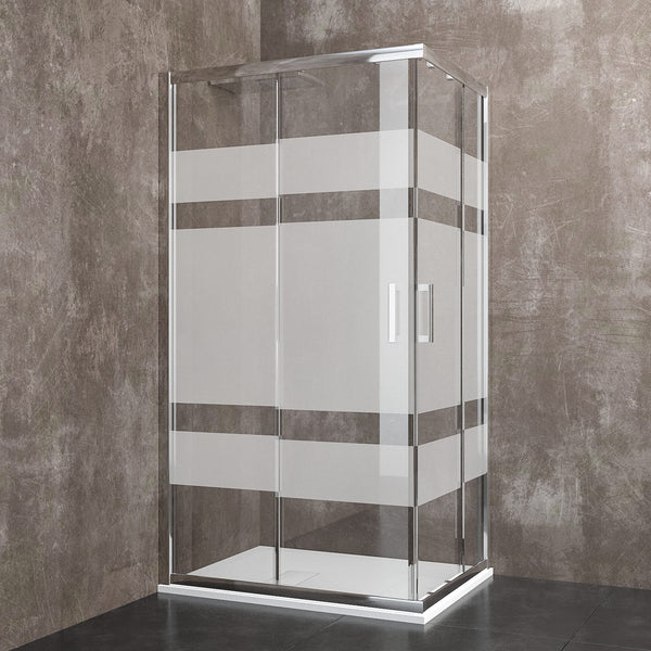 Cabine de douche d'angle en cristal transparent 6mm H185 Rizzetti Milan Différentes tailles online