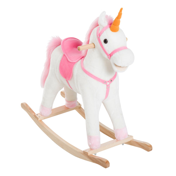 Chaise berçante pour enfant en bois Licorne blanche et rose sconto