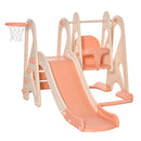 Scivolo per Bambini 158x117x97 cm con Altalena e Canestro Beige-1